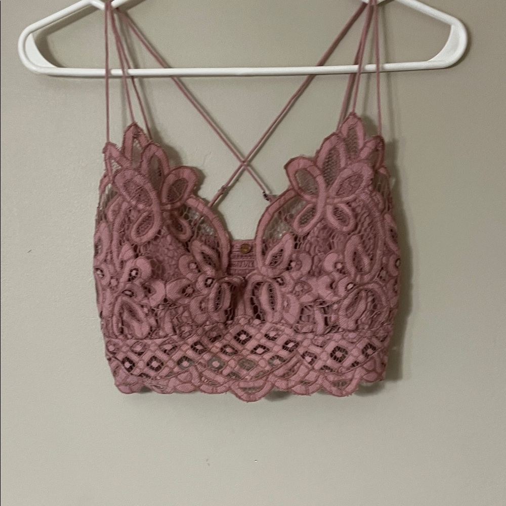 Free People Pink Lace Bralette